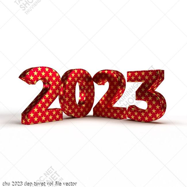 chu 2023 dep tuyet voi file vector